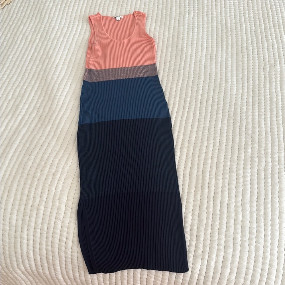 Bar III Coral and Navy Maxi Dress